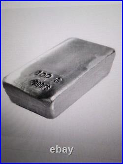 100 Gram Poured Silver Bar. 999 Fine Silver By Xpsouthwest
