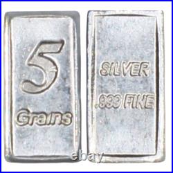 100 LOT Silver Bars 32 grams Pure 999 Fine Solid 5GN Bullion Precious Metal Shot