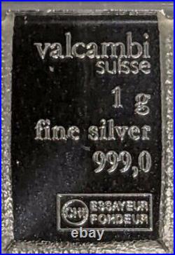 100 gram Valcambi CombiBar Silver Bars 100 x 1g 999.5 Fine