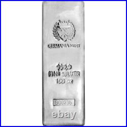 100 oz Germania Mint Silver Bar 9999 Fine