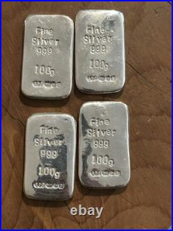 100g 999 Fine Silver bullion Bar made by APO genuine full hallmark 999