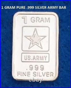 (100x) 1 Gram Pure. 999 Fine Silver Bars Bullion Lot Assorted Designs (NEW)