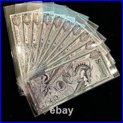 10X Silver Dragon Silverback Limited-Edition Note. 999 Fine Silver Foil IN STOCK