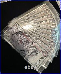 10X Silver Dragon Silverback Limited-Edition Note. 999 Fine Silver Foil IN STOCK