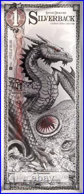 10X Silver Dragon Silverback Limited-Edition Note. 999 Fine Silver Foil IN STOCK