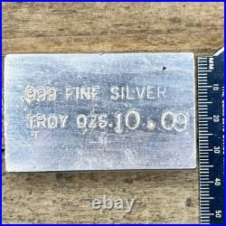 10.09 Troy Ounce. 999 Fine Silver Eastern Precious Metals Bar, Odd Weight
