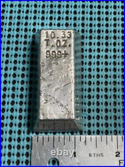 10.33 troy oz. 999 FINE SILVER bar