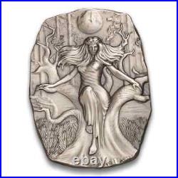 10 Oz 999 Fine Silver Bar- Argentina Goddess Mara Ultra High Relief