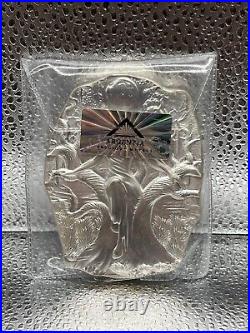 10 Oz 999 Fine Silver Bar- Argentina Goddess Mara Ultra High Relief