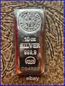 10 Oz. Troy Nadir SILVER Bar. 9999 Fine Silver Bullion. 9999 Pure Silver 10 Oz. Troy Nadir SILVER Bar. 9999 Fine Silver Bullion. 9999 Pure Silver