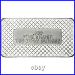10 Troy oz American Flag. 999 Fine Silver Bar Sealed