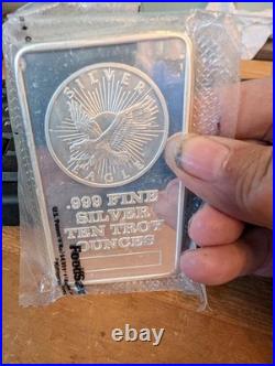 10 Troy oz Sunshine Mint. 999 Fine Silver Bar Mint Mark SI Sealed 10 Troy oz Sunshine Mint. 999 Fine Silver Bar Mint Mark SI Sealed