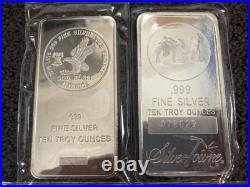 10 oz & 1 oz. 999 Fine Silver Bars Bullion Silvertowne FORTY OUNCES TROY 10 oz & 1 oz. 999 Fine Silver Bars Bullion Silvertowne FORTY OUNCES TROY