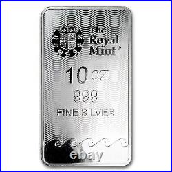 10 oz. 999 Fine Silver Bar The Royal Mint Britannia In Stock