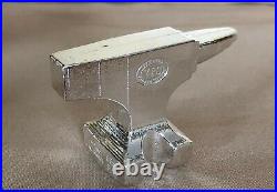 10 oz 999 Fine Silver Bar Yeager's Poured Silver YPS Anvil