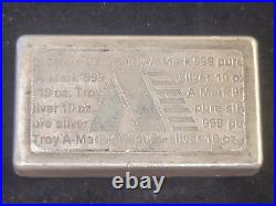 10 oz A-Mark. 999 Fine Silver Stacker Bar Rare / Vintage