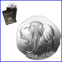 10 oz Argentia Elephant High Relief Silver Round. 9999 Fine