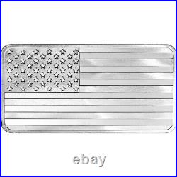 10 oz. Highland Mint Silver Bar Flag Design. 999 Fine