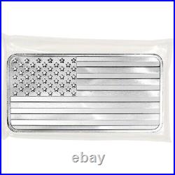 10 oz. Highland Mint Silver Bar Flag Design. 999 Fine