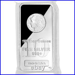 10 oz. Highland Mint Silver Bar Morgan Dollar Design. 999+ Fine