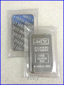 10 oz Johnson Matthey. 999 Fine Silver JM Bar
