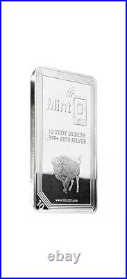 10 oz Mint ID Buffalo Silver Bar. 999+ Fine (NFC Scan Authentication)