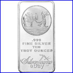 10 oz. SilverTowne Silver Bar Trademark Prospector Design 999 Fine 10 oz. SilverTowne Silver Bar Trademark Prospector Design 999 Fine