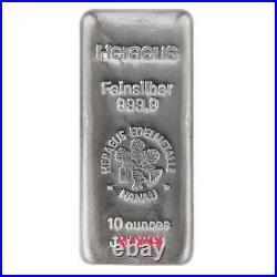 10 oz Silver Bar Argor-Heraeus. 9999 Fine Silver Bar withCOA