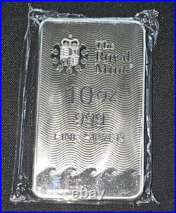 10 oz Silver Bar Royal Mint Britannia. 999 Fine in Mint Sealed Plastic