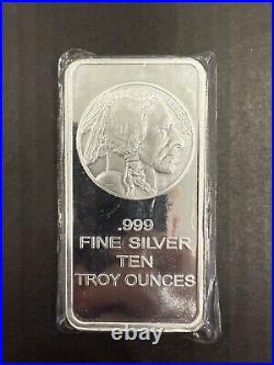 10 oz. Silver Silvertowne Buffalo Bar. 999 Fine Silver