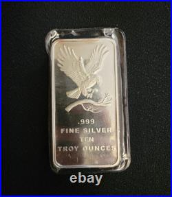 10 oz. Silver Silvertowne Eagle Design Bullion Bar of. 999 Fine Silver
