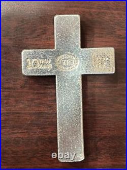 10 oz YPS Cross 999+ fine silver bullion bar Yeager's Poured Silver 10 oz YPS Cross 999+ fine silver bullion bar Yeager's Poured Silver