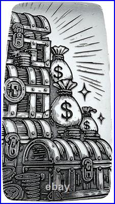 10 ozt 999 Fine Silver Art Bar CASH STASH ADAMO TECHNE Limited Edition