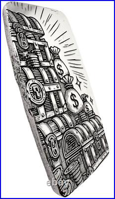 10 ozt 999 Fine Silver Art Bar CASH STASH ADAMO TECHNE Limited Edition