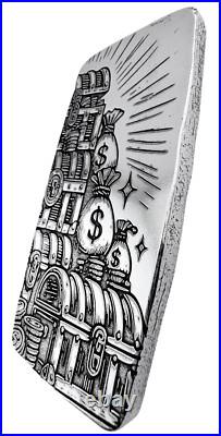 10 ozt 999 Fine Silver Art Bar CASH STASH ADAMO TECHNE Limited Edition