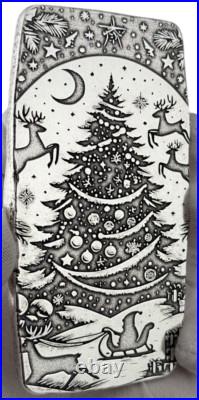 10 ozt 999 Fine Silver Art Bar Christmas Mural ADAMO TECHNE
