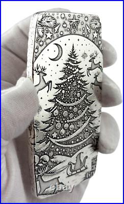 10 ozt 999 Fine Silver Art Bar Christmas Mural ADAMO TECHNE