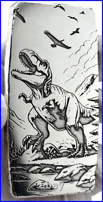 10 ozt 999 Fine Silver Art Bar Dinosaur ADAMO TECHNE 10 ozt 999 Fine Silver Art Bar Dinosaur ADAMO TECHNE