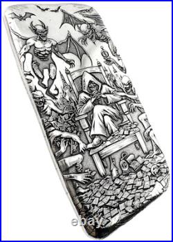 10 ozt 999 Fine Silver Art Bar GREED ADAMO TECHNE Limited Edition