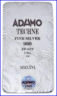 10 ozt 999 Fine Silver Art Bar GREED ADAMO TECHNE Limited Edition