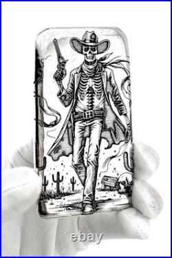 10 ozt 999 Fine Silver Art Bar- GUNSLINGER ADAMO TECHNE Limited 10 ozt 999 Fine Silver Art Bar- GUNSLINGER ADAMO TECHNE Limited