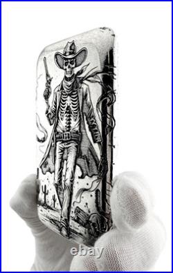 10 ozt 999 Fine Silver Art Bar- GUNSLINGER ADAMO TECHNE Limited 10 ozt 999 Fine Silver Art Bar- GUNSLINGER ADAMO TECHNE Limited