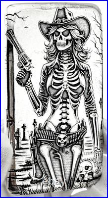 10 ozt 999 Fine Silver Art Bar- GUNSLINGING ADAMO TECHNE Limited