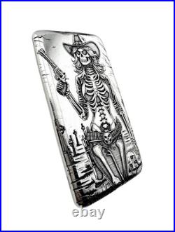 10 ozt 999 Fine Silver Art Bar- GUNSLINGING ADAMO TECHNE Limited