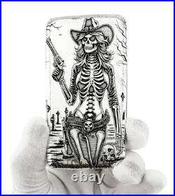 10 ozt 999 Fine Silver Art Bar- GUNSLINGING ADAMO TECHNE Limited