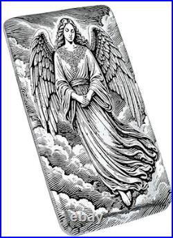 10 ozt 999 Fine Silver Art Bar Guardian Angel ADAMO
