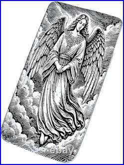 10 ozt 999 Fine Silver Art Bar Guardian Angel ADAMO