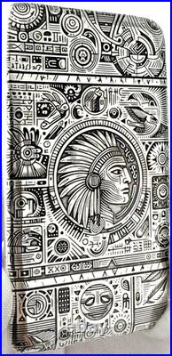 10 ozt 999 Fine Silver Art Bar- INDIAN HIEROGLYPHICS ADAMO TECHNE- Limited