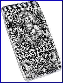 10 ozt 999 Fine Silver Art Bar Poseidon Eternal Tide ADAMO