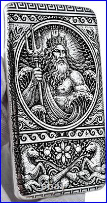 10 ozt 999 Fine Silver Art Bar Poseidon Eternal Tide ADAMO